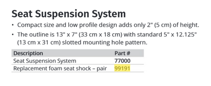 Garelick FOAM SEAT SHOCK