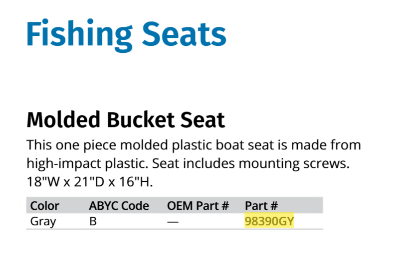 Attwood Molded Boat Seat-gray