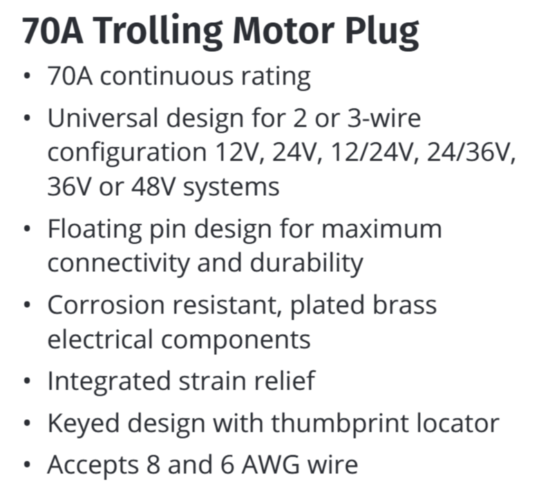 Marinco 70A Trolling Motor Plug