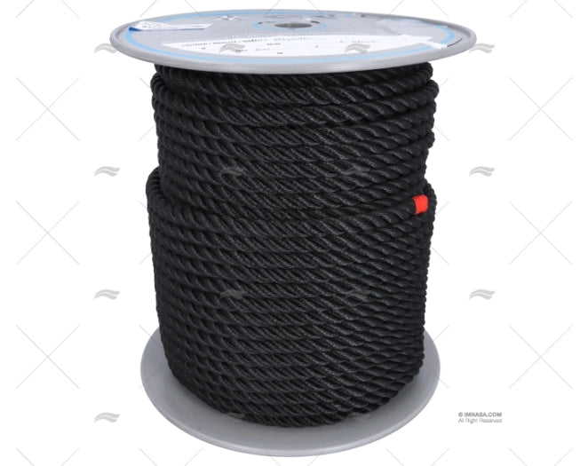 MOORING ROPE BLACK 14mm HIGH STRENGTH LIROS