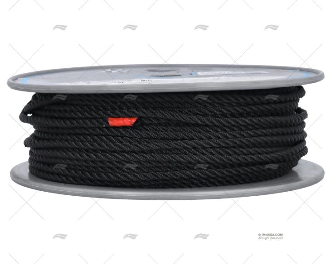 MOORING ROPE BLACK  6mm HIGH STRENGTH LIROS
