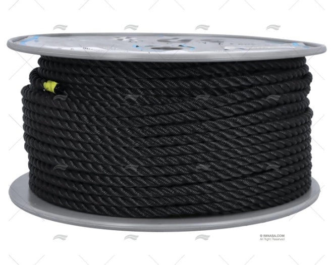 MOORING ROPE BLACK  8mm HIGH STRENGTH LIROS