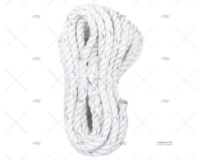 ROPE  POLYESTER 18mm / 15m WHITE W/EYE-SPLICE LIROS